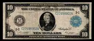 $10 1914 Large Size Federal Reserve Note Philadelphia (B116) - Picture 1 of 2