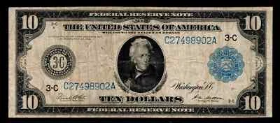 $10 1914 Large Size Federal Reserve Note Philadelphia (B116) - Image 1 of 2