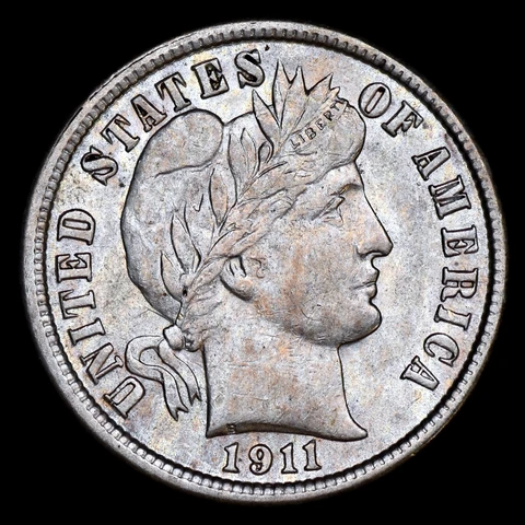 1911-P BARBER DIME ✪ AU ALMOST UNCIRCULATED ✪ 10C SILVER COIN T189 ◢TRUSTED◣ Cover