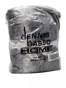 Dennis Basso 68" x 60" Oversized Kunstfell Überwurf in Grau Chinchilla - VERSIEGELT/NEU - Bild 1 von 4