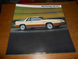 NOS 1981 Plymouth TC3 FWD Turismo Dealer Only Brochure