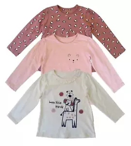 Baby Girls Tops Long Sleeve Autumn Winter Multipack 3 Pack Casual Animals TShirt - Picture 1 of 4