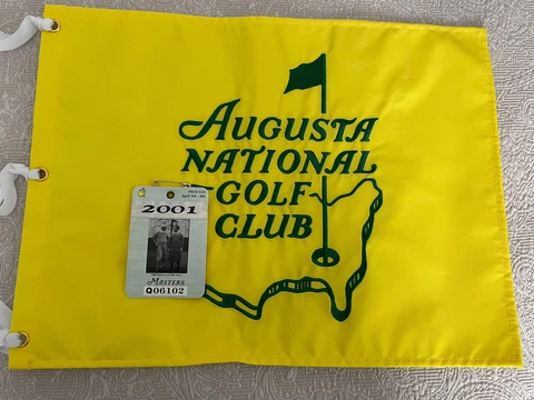 2001 MASTERS BADGE TICKET AUGUSTA NATIONAL GOLF PGA TIGER WOODS WINS VERY RARE Cover