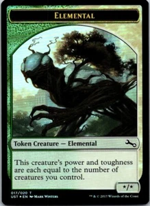 Magic the Gathering Foil Elemental Token Green/White Full Art Unstable MTG - Picture 1 of 1