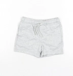 Marks & Spencer Boys Grey Cotton Blend Sweat Shorts Size 2-3 Years Drawstrin - Picture 1 of 10