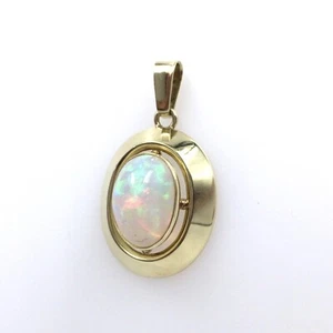 Colgante de oro amarillo de 14 quilates ópalo de 8,65 quilates 585 joyas de oro ópalo precioso ovalado 3,9 cm - Imagen 1 de 17
