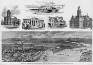 CITY OF LOUISVILLE 1890 TOBACCO WAREHOUSE COURTHOUSE ARCHITECTURE STEAMBOATS - Picture 1 of 1