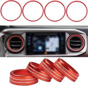 4Pcs A/C Vent Ring Outer Black Trim Ring Covers Fits for Toyota Tacoma 2016-2022 - Picture 1 of 8