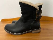Girls Babour Leather black boots size 3 in Jessica style with oiled suede panel