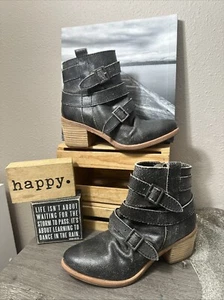 KDB Kelsi Dagger Brooklyn Distressed Black Leather Ankle Boots 8.5 EUC-MINT - Picture 1 of 19