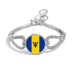 Barbados Silver Colour Bracelet With Diamantes And Gift Bag - Picture 1 of 4