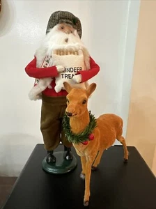 1997 Byers Choice Reindeer Treats Babbo Natale borsa con renna firmata 13"H - Foto 1 di 6