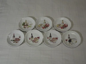 7 VINTAGE PHILLIPE DESHOULIERES LOURIOUX PORCELAINE FRANCE CANAPE PLATES - Picture 1 of 2