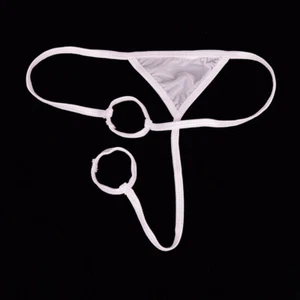 Bragas de lencería para hombres bolsa gay agujero con pene agujero cadena Homm 18 - Imagen 1 de 19
