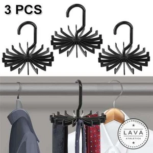 360° Adjustable Tie Rack Hanger Organizer Scarf Belt Closet Rotate Hook Holder - Picture 1 of 12