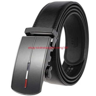Ceinture homme cuir sangle a cliquet automatique Boucle cuir Véritable Ceintures - Photo 1/4