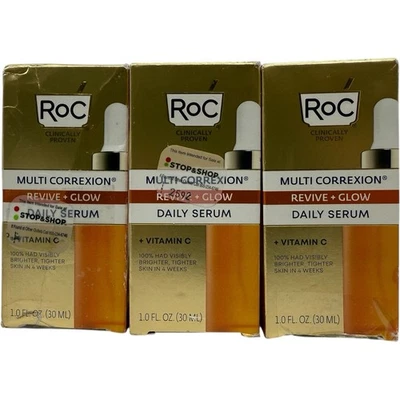 LOTE de 3 sueros diarios RoC Multi Correxion Revive & Glow vitamina C - 1 oz Foto 1 de 4