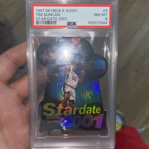 1997 SKYBOX E-X2001 STAR DATE 2001 #5 TIM DUNCAN PSA 8 - Picture 1 of 2