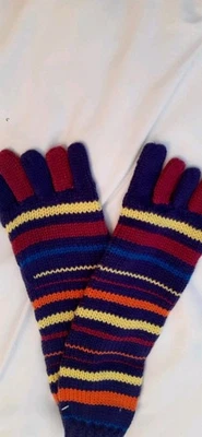 Novelty Rainbow Toe Socks NWT Striped Multi Colour Pattern  One Size SUPER FUN - Image 1 of 4