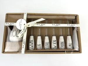 Rae Dunn Set Of 6 Rounded Cheese Holder & Picks Artisan Collection Farmhouse New - Picture 1 of 3