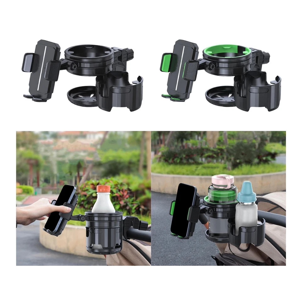 Cup Holder with Phone Mount Gift Universal Can Hold 2 Cups Bottle Holder - Image 1 of 1