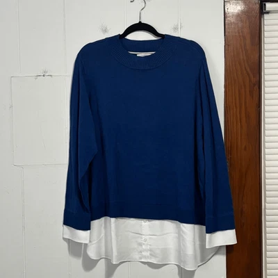 Isaac Mizrahi Live Blue underlay shirt sweater NEW 2X - Image 1 of 4