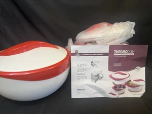Pinnacle Thermodish Stackable 3 pc With Lids No BPA Red White| NEW in Open Box - Picture 1 of 3