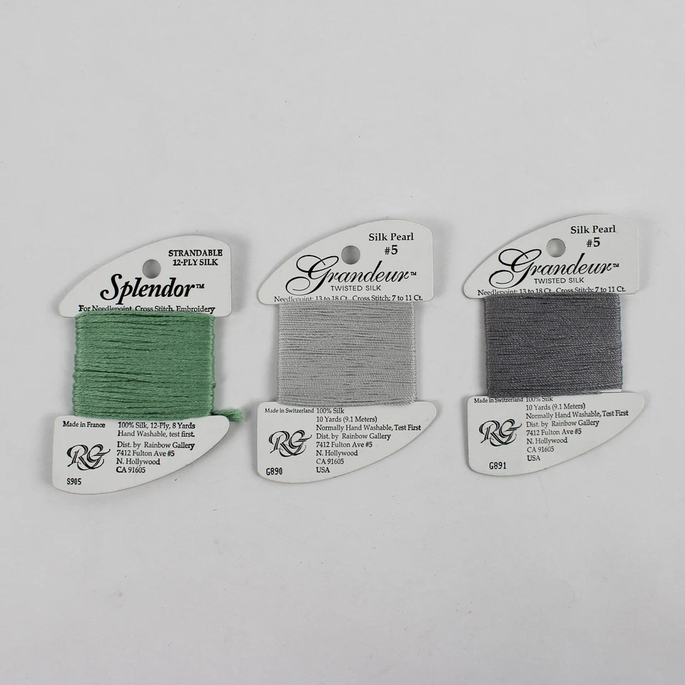 New Lot of 3 Silk Threads for Needlepoint & Cross Stitch, 8-10 yds. Each - Image 1 of 4