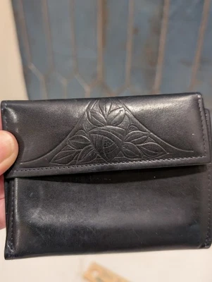 Carteira de Couro Preta Tripla Vintage Rolfs Couro de Vaca Genuíno Macia Ferramenta Americana  - Imagem 1 de 4