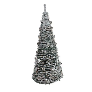 Northlight 6' Silber Lametta Pop-Up Künstlicher Weihnachtsbaum - Klare Lichter - Bild 1 von 4