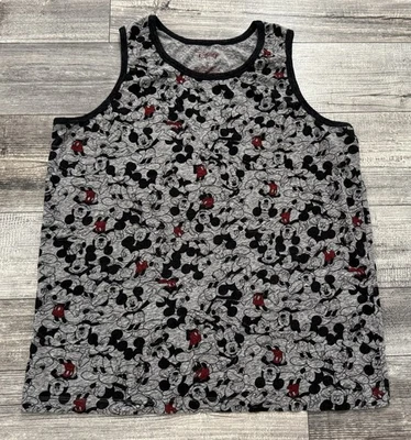 Camiseta sin mangas Disney Mickey Mouse AOP para hombre talla XL gris con estampado de dibujos animados Foto 1 de 4