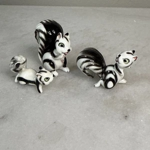 Vintage MCM Miniatur Tier Stinktier Familie 3er Set gemarkt "S" - Bild 1 von 6