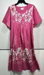 Vestido Anthony Richard’s Floral Casa Bolsillos Tumbona Muumuu Hawaiano Talla M Rosa - Imagen 1 de 6