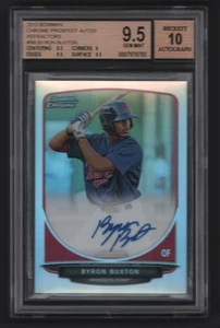 Byron Buxton 2013 Bowman Chrome Refractor Rookie Auto Card Rc BGS 9.5 Auto 10   - Bild 1 von 2
