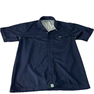 Vintage Rip Curl Mens Large Button Up Shirt Short Sleeve Blue Ripcurltech RARE - Picture 1 of 6