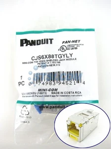 Módulo Jack Blindado Panduit CJS6X88TGYLY Mini-Com TX6A Cat6a, Amarillo ~STSI - Imagen 1 de 4