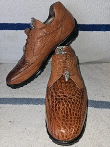 NEU La Scarpa Italien Zeus Echt Krokodil und Strauß Herren Schuhe Sneaker 12C  - Bild 1 von 17