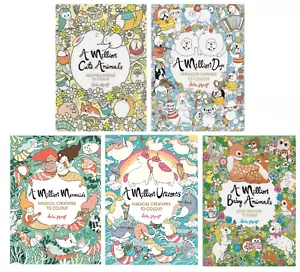 NEU Wählen Sie eine MILLION HUNDE / TIERE fabelhaftes MALBUCH zum Ausmalen Lulu Mayo - Bild 1 von 13