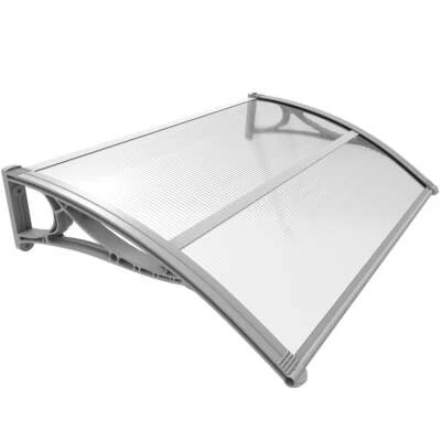 VOUNOT Auvent de porte marquise 100x80 cm transparent en Polycarbonate anti UV - Photo 1/4