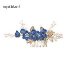 Crystal Crown Leaves Tiara Flower Hair Pin Bridal Clips Blue White Hair Combs