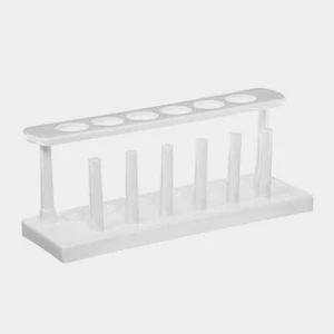 Estante de tubo de ensayo de plástico de 18 mm de 6 lugares, blanco (individual) - Imagen 1 de 1