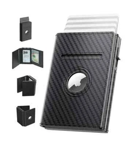 Lot de 18 portefeuilles Smart Trifold en cuir fibre de carbone avec porte-étiquettes Air - Photo 1 sur 6