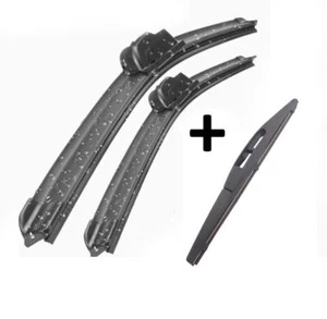 Peugeot 4008 Wiper Blades Aero For SUV 2012-2016 FRONT PAIR & REAR 3 x BLADES - Picture 1 of 10
