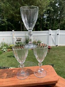 3 RARE Exquisite Cellini Crystal Water Goblet Wine Glasses
