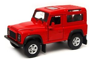 Land Rover Defender British Off-Road Car Model Diecast Toy Red 1:34 in box