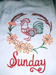 CUSTOM DAYS-OF-THE-WEEK EMBROIDERED KITCHEN TOWELS - Picture 1 of 8