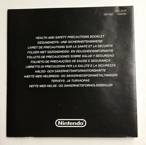 Health And Safety Precautions Booklet NINTENDO DS Instruction Manual PAL - Picture 1 of 2