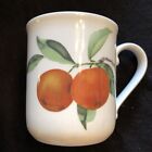 Evesham Royal Worcester England Fine Porcelain Mug Cup Fruit Oranges Peach