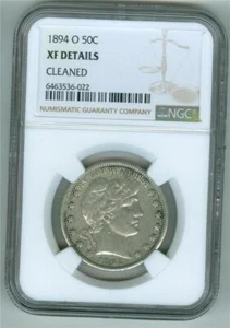 U.S. 1894-O BARBER HALF DOLLAR NGC XF DETAILS CLEANED - Picture 1 of 2