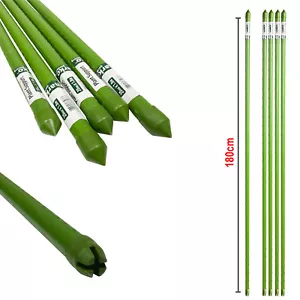 More details for plant support stake plastic coated steel long tomato garden cane stick 1.8m 20mm